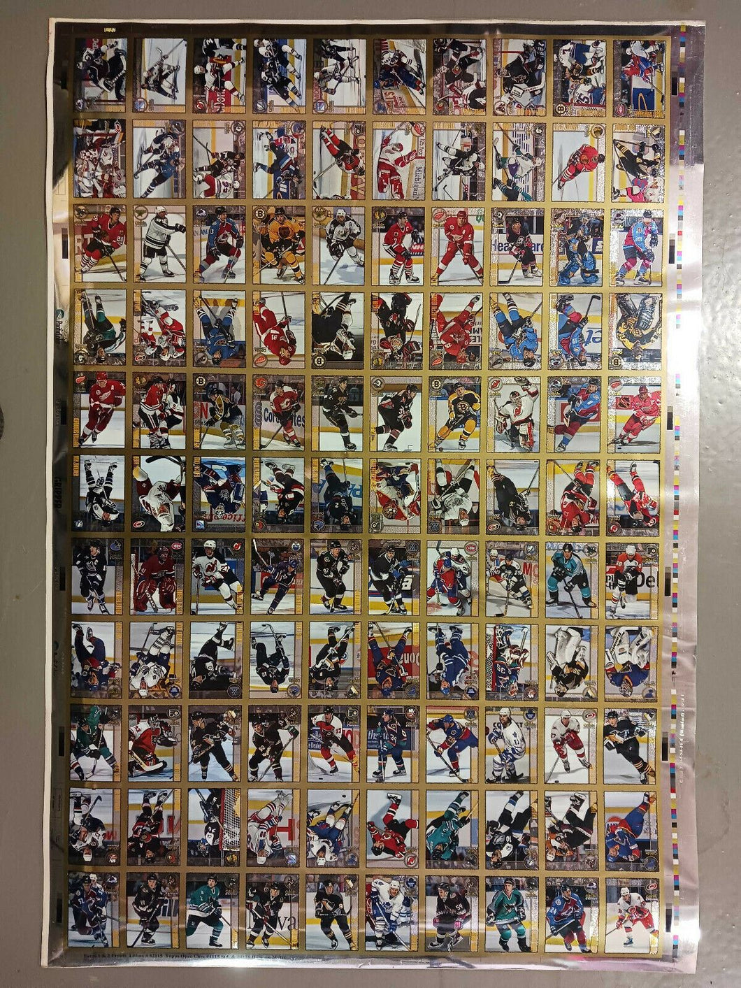 1998-99 OPC Chrome Hockey Uncut Sheet Rare