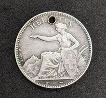 Load image into Gallery viewer, 1850 A Switzerland Silver 2 Francs Coin - Holed
