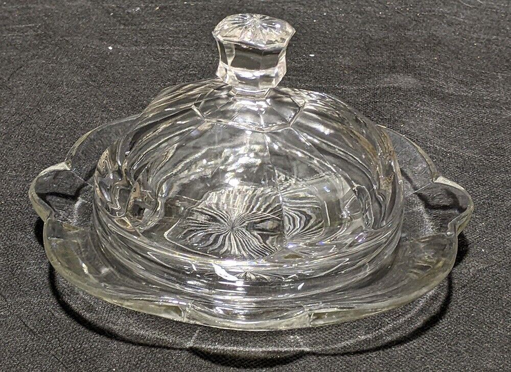 Turn Of The Century, Panel, Covered Pressed Glass Butter Dish