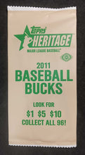 Load image into Gallery viewer, 2011 Topps Heritage Baseball Bucks Unopened Pack Rare
