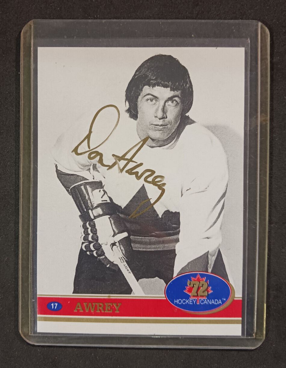 1991 '72 Hockey Canada Don Awrey Card #17 Gold Signed EX-NM Condition