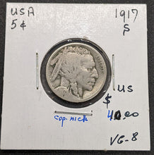 Load image into Gallery viewer, 1917 United States (USA) 5-Cent Buffalo Nickel Coin
