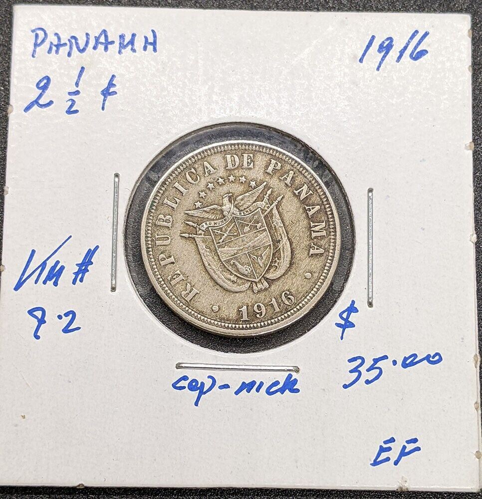 1916 Panama 2 1/2 Cent Coin