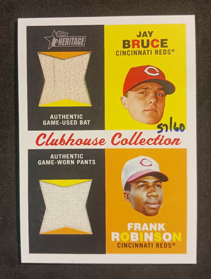 2009 Topps Heritage CH Dual Relics CCD-BR 57/60 Jay Bruce and Frank Robinson