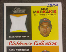 Load image into Gallery viewer, 2009 Topps Heritage CH Dual Relics CCDR-MR 23/60 Nick Markakis, Brooks Robinson
