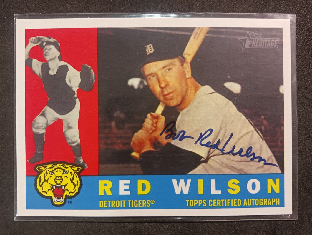 2009 Topps Heritage Clubhouse ROA-RJW Blue Ink Signed Red Wilson Baseball Card