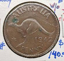 Load image into Gallery viewer, 1942 Australian One Penny Coin
