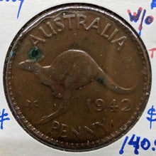 Load image into Gallery viewer, 1942 Australian One Penny Coin
