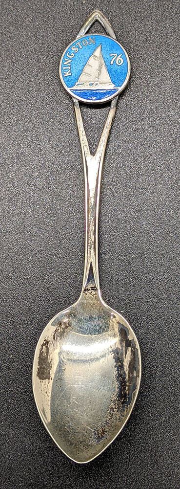 Kingston, 1976 Sterling Silver & Enamel, Canadian Made Souvenir Spoon