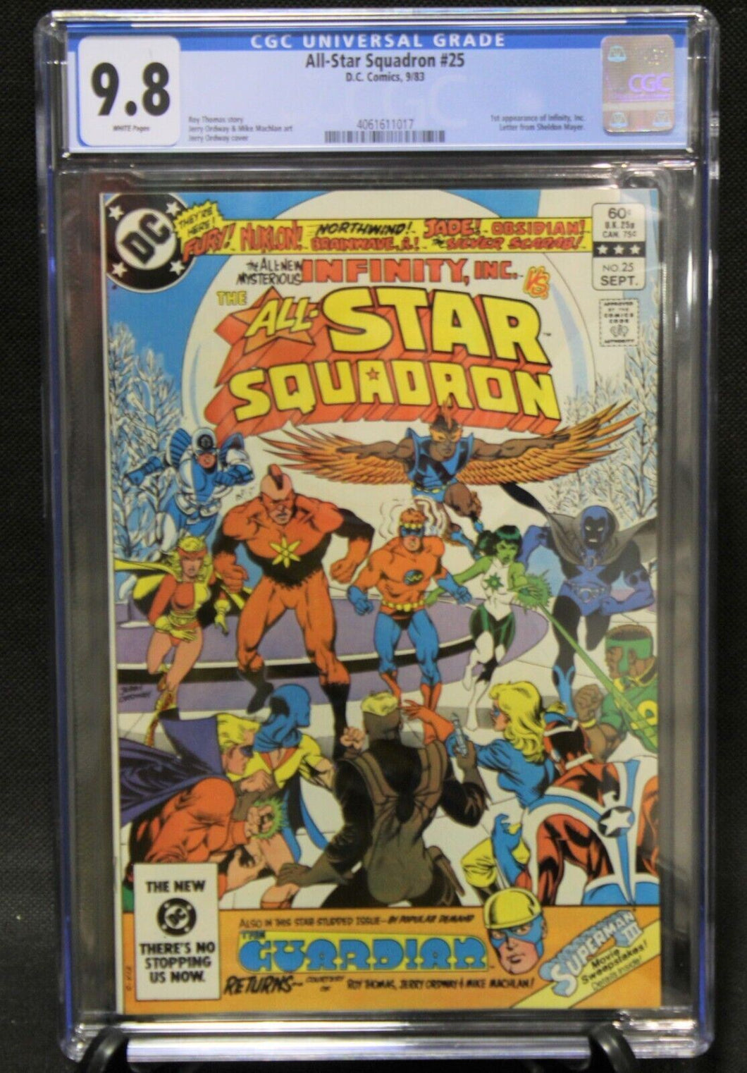 All-Star Squadron #25 CGC 9.8 White Pages, 1st Appearance of Infinity, Inc.