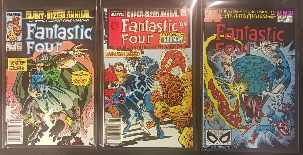 1987-89 Marvel Comics Giant-Sized Annual Fantastic Four #20,21,22