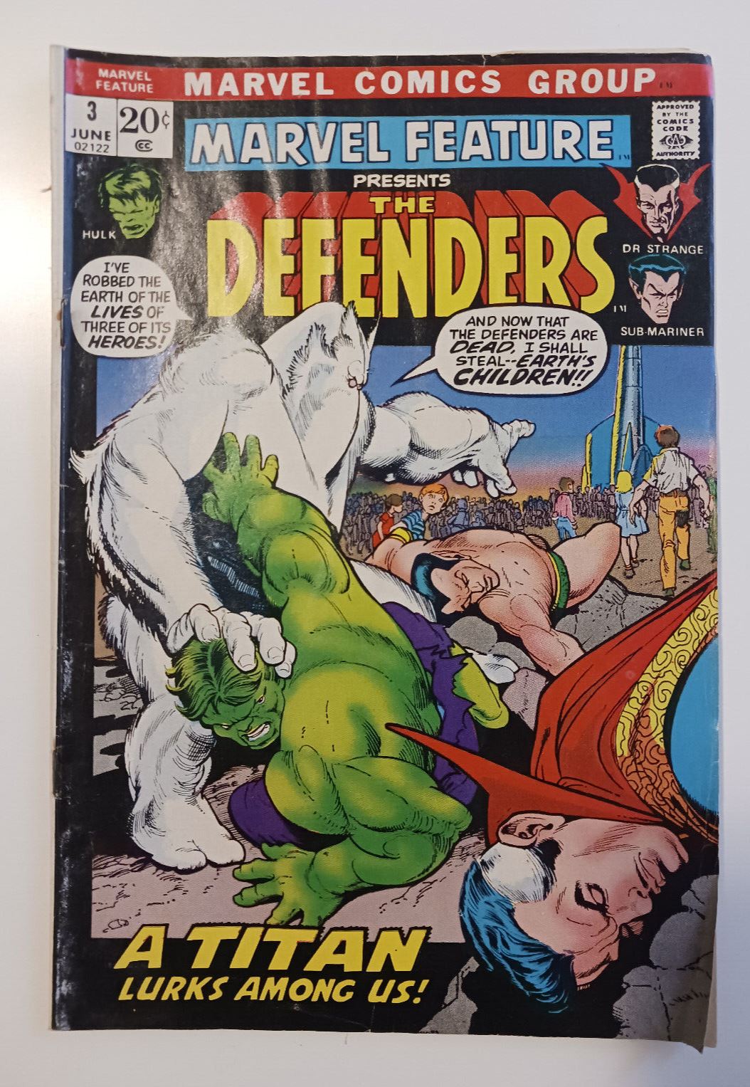 1972 Marvel Comics The Defenders #3