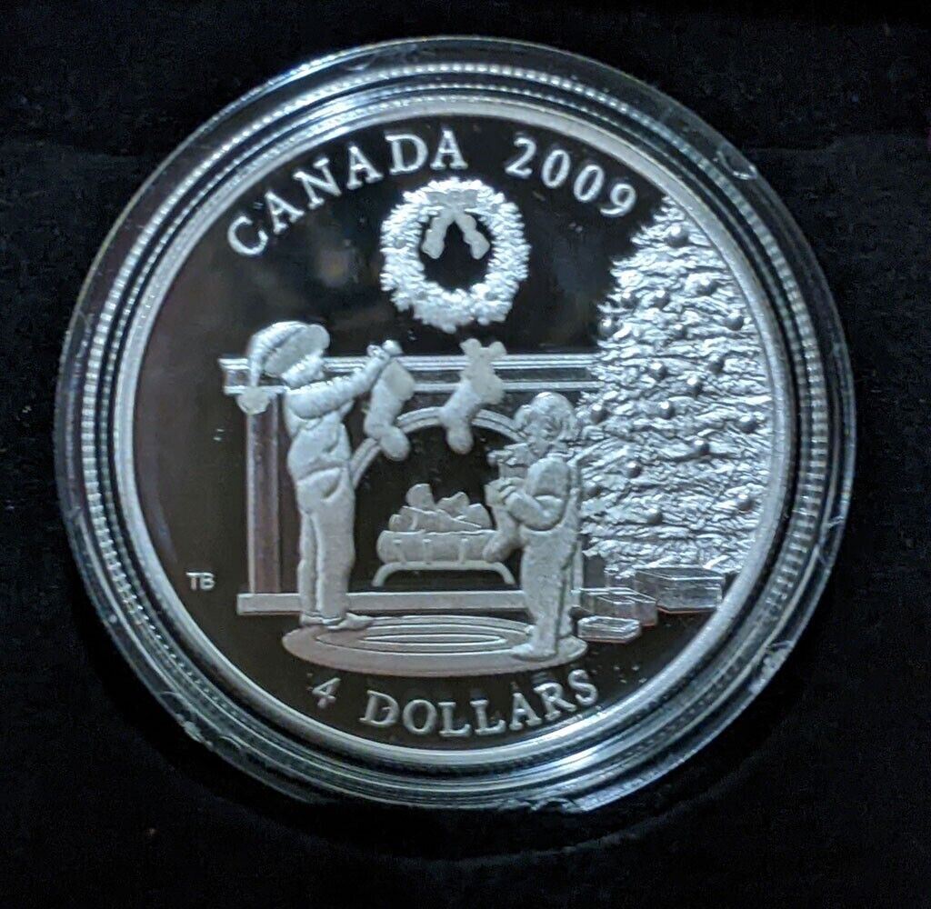2009 Canada .9999 Fine Silver $4 Coin - Hanging The Stockings