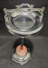 Load image into Gallery viewer, Vintage Chrome Light Up Alabaster Standing Ashtray - Working - As Found
