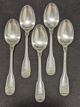 Load image into Gallery viewer, 5 x CHRISTOFLE Silver Plated Tea / 5 O &#39; Clock Spoons -- Vendome Shell
