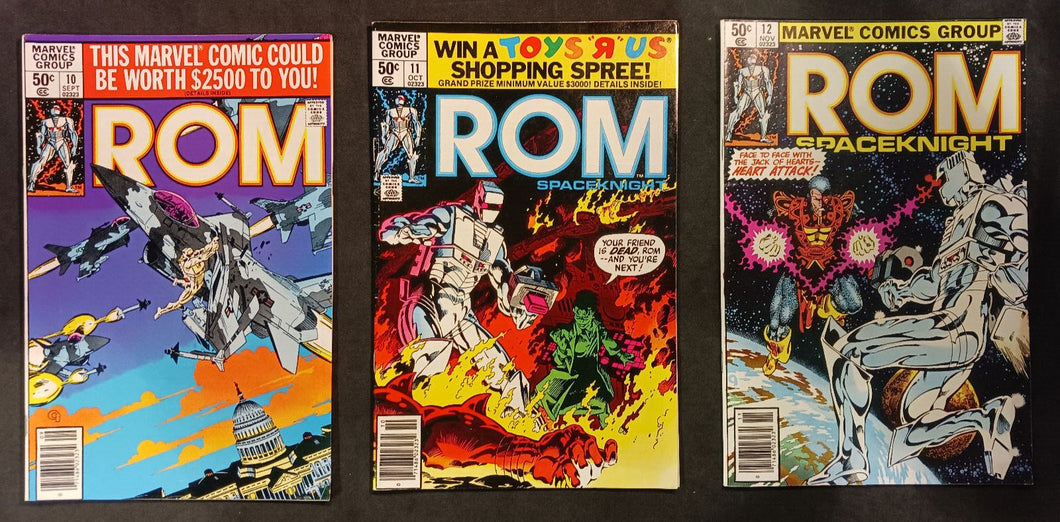 1980 Marvel Comics Rom Spaceknight #10,11 and 12 Newsstand