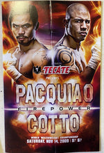 Load image into Gallery viewer, 2009 Pacquiao VS Cotto Program+Score card+Ticket+Poster
