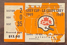 Load image into Gallery viewer, 1969 CFL Grey Cup Ticket Stub
