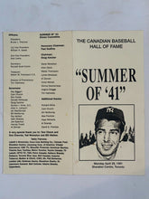 Load image into Gallery viewer, 1991 Canadian baseball Hall of Fame Signed by Tom Cheek program + ticket
