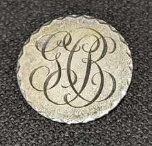 Load image into Gallery viewer, Beautifully Engraved Monogram Sterling Silver Pin / Brooch
