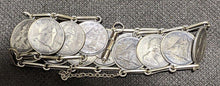 Load image into Gallery viewer, Vintage Canadian Silver Ten Cent Dime Coin Bracelet - 7&quot; - Safety Chain
