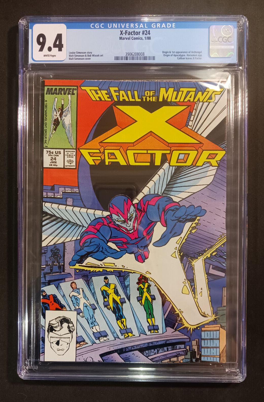 1988 X-Factor #24 Marvel Comics CGC 9.4 White Pages 3906208008
