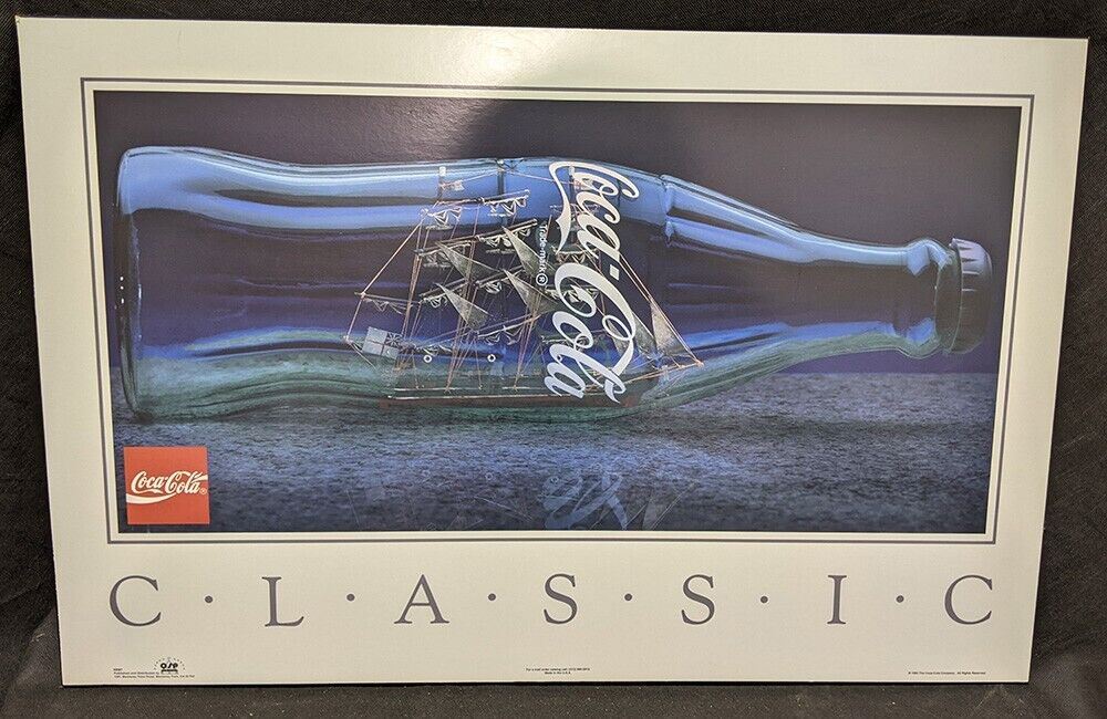 Coca-Cola Classic Advertising Board - Ship in Bottle - 1994