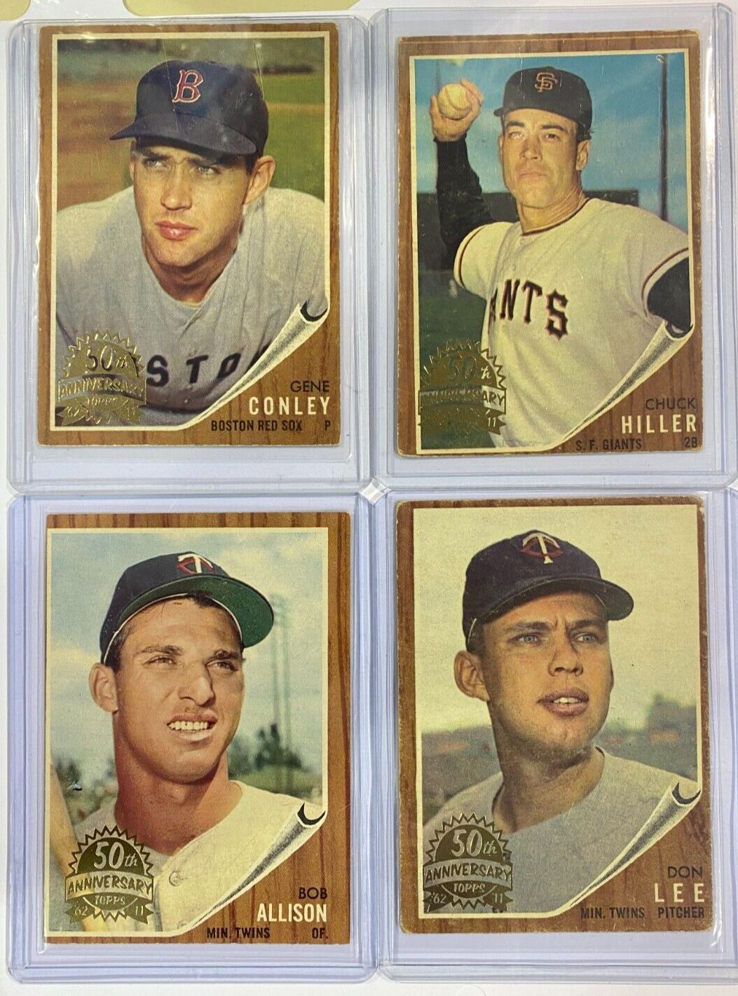 2011 Topps Heritage 50th Anniversary 1962 Buybacks Lot #3 (4 Cards)