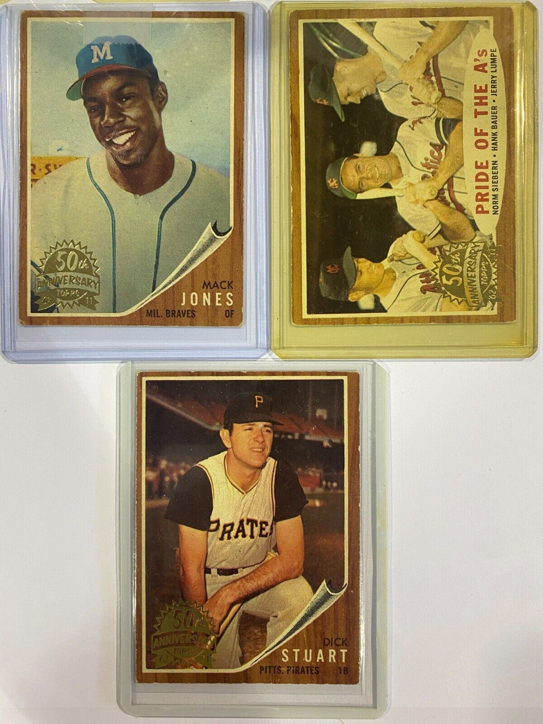 2011 Topps Heritage 50th Anniversary 1962 Buybacks Lot #2 (3 Cards)