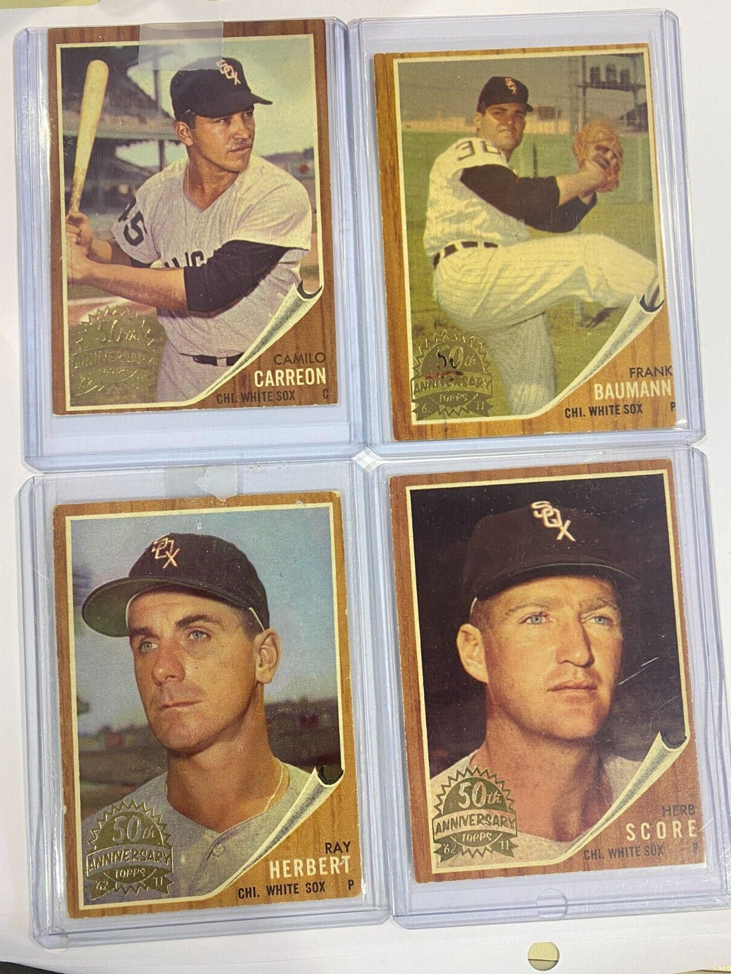2011 Topps Heritage 50th Anniversary 1962 Buybacks Chicago White Sox Lot 4 Cards