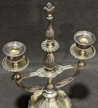 Load image into Gallery viewer, Vintage ELKINGTON Silver Plate Victorian Dual Candle Holder
