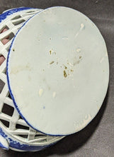 Load image into Gallery viewer, Vintage Flow Blue Oval Bread Basket &amp; Under Plate - No Markings - As Found
