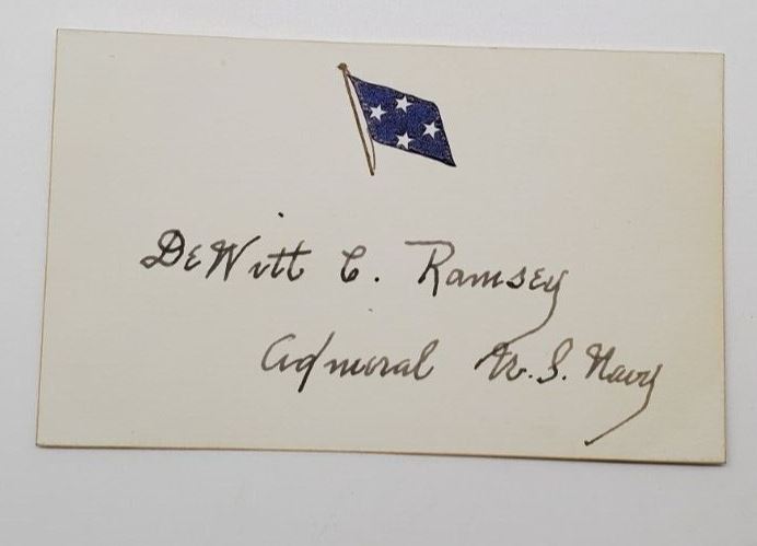 Military Autographed Card Dewitt C. Ramsey  Admiral US Navy