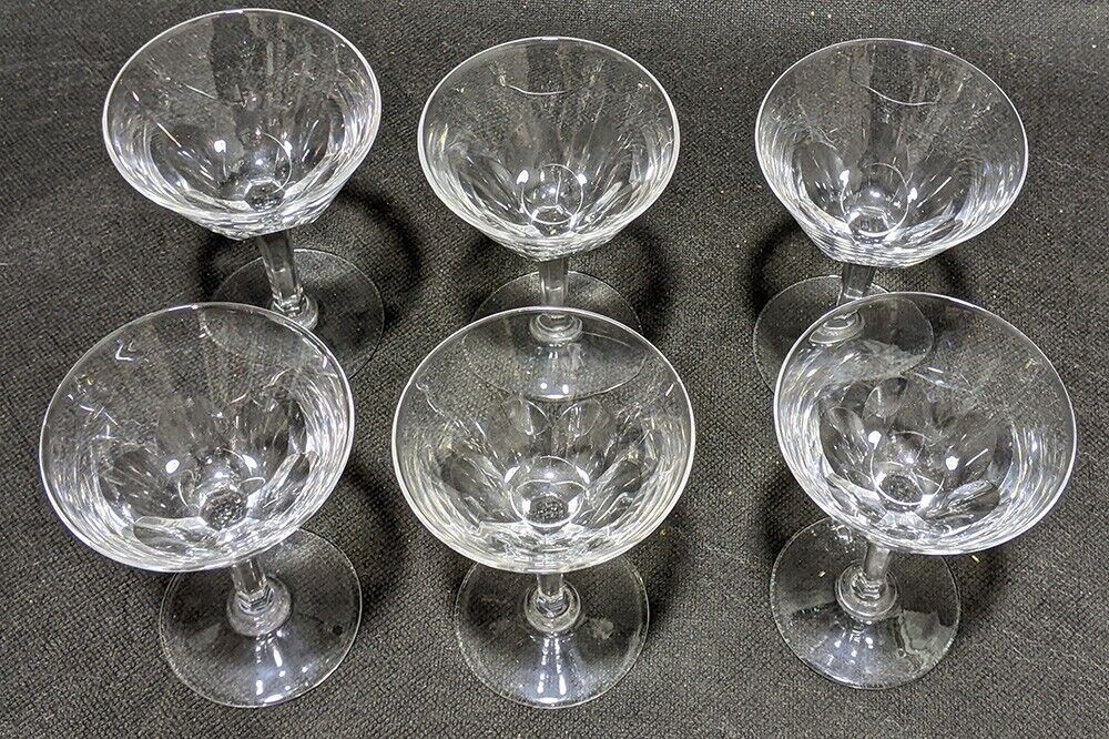 6 Beautiful Crystal Glass Champagne Cups
