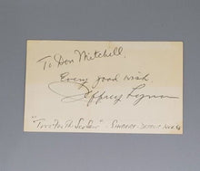Load image into Gallery viewer, 1958 Autographed Note by American Actor Jeffrey Lynn
