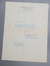 Load image into Gallery viewer, 1949 Military Autograph Signed by Commander D.T. Hammond w/ envelope
