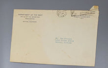 Load image into Gallery viewer, 1949 Military Autograph Signed by Commander D.T. Hammond w/ envelope
