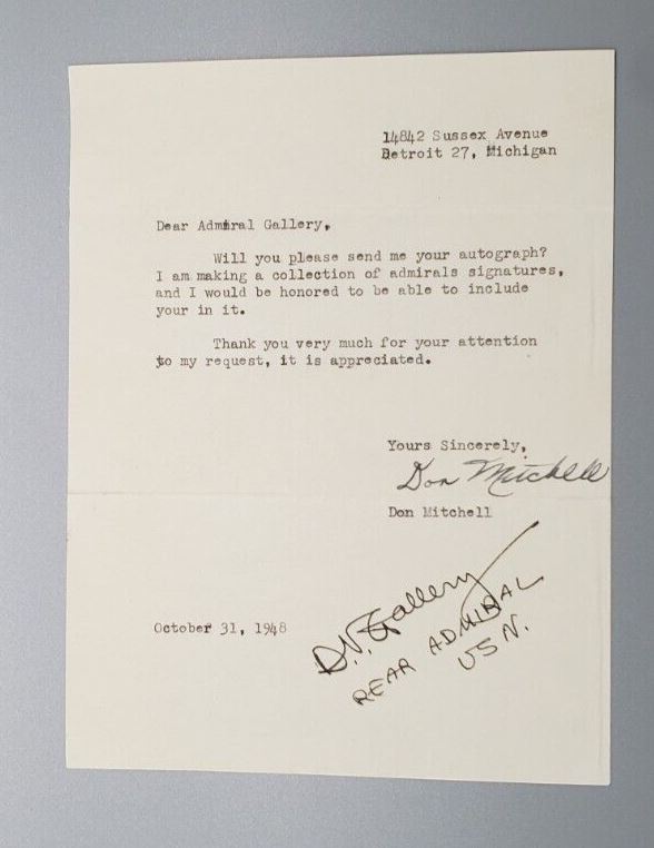 1948 Military Autograph Daniel Vincent Gallery Signed