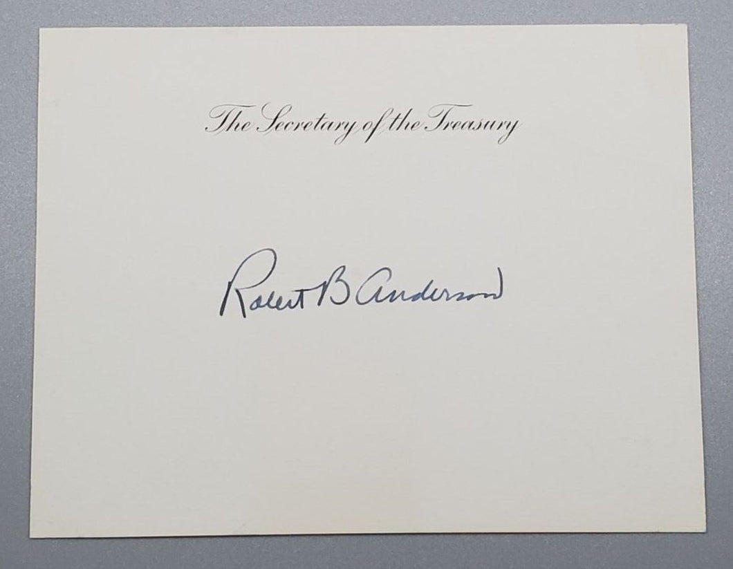 Autograph Secretary of Treasury Robert B. Anderson Signed
