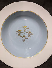 Load image into Gallery viewer, Minton Bone China Aurora Turquoise Gold Rimmed Soup Bowl H-5134
