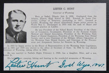 Load image into Gallery viewer, Lester Hunt Autograph (Governor of Wyoming, 1943-1949)
