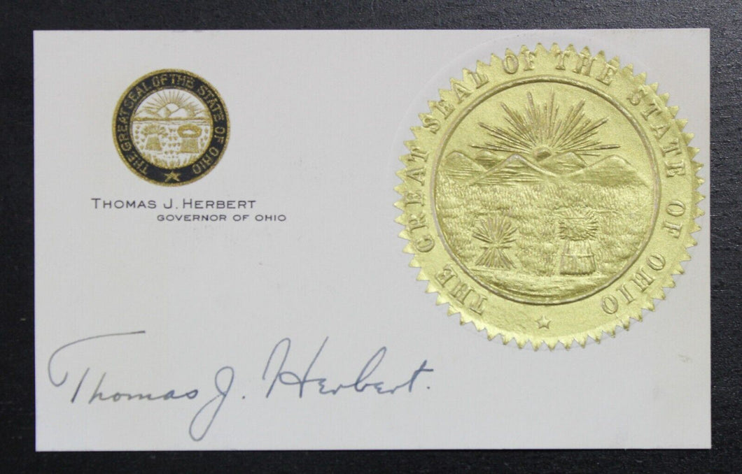 Thomas J. Herbert Autograph (Governor of Ohio, 1947-1949)