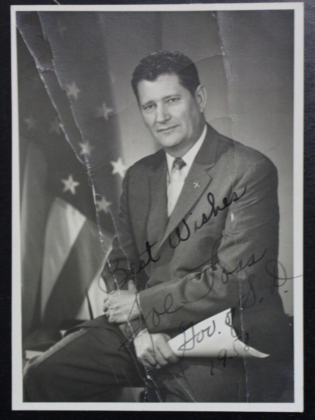 Joe Foss Autograph (Governor of South Dakota, 1955-1959)
