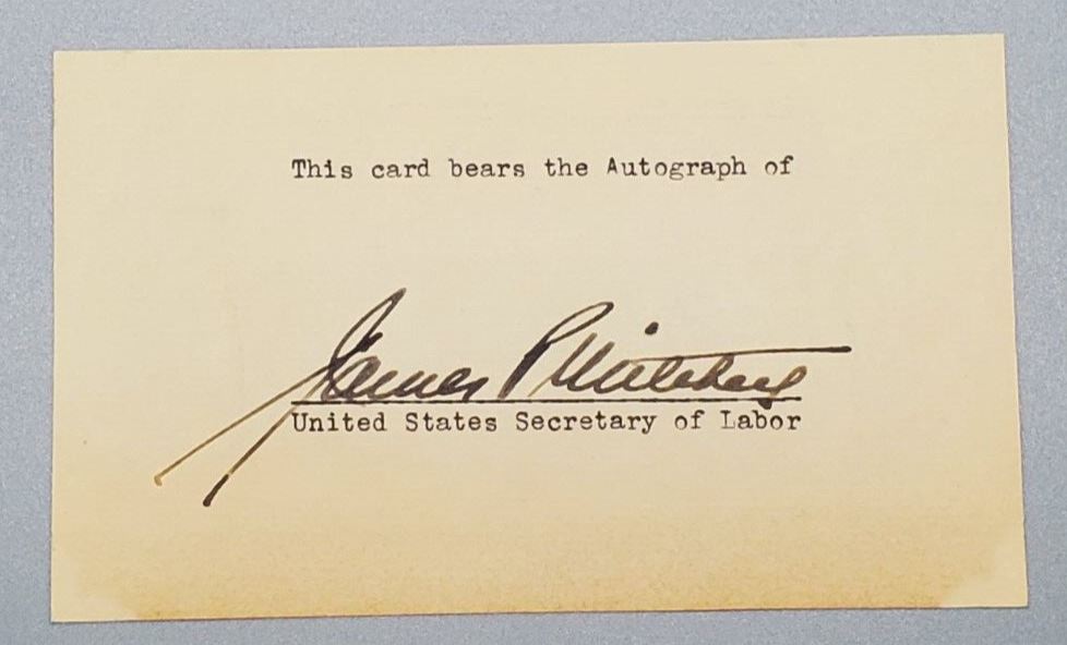 Autograph James P. Mitchell United States Secretary of Labor Signed