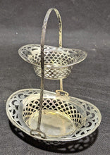 Load image into Gallery viewer, Vintage Sterling Silver Two Tiered Nut / Mint Bowl Set / Basket
