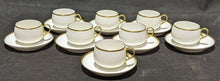 Load image into Gallery viewer, Service for 8 - Limoges Round Cups &amp; Saucer - Gold Trim
