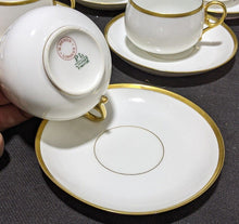 Load image into Gallery viewer, Service for 8 - Limoges Round Cups &amp; Saucer - Gold Trim
