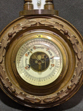 Load image into Gallery viewer, Vintage Decorative Wood Framed Barometer &amp; Thermometer Wall Unit
