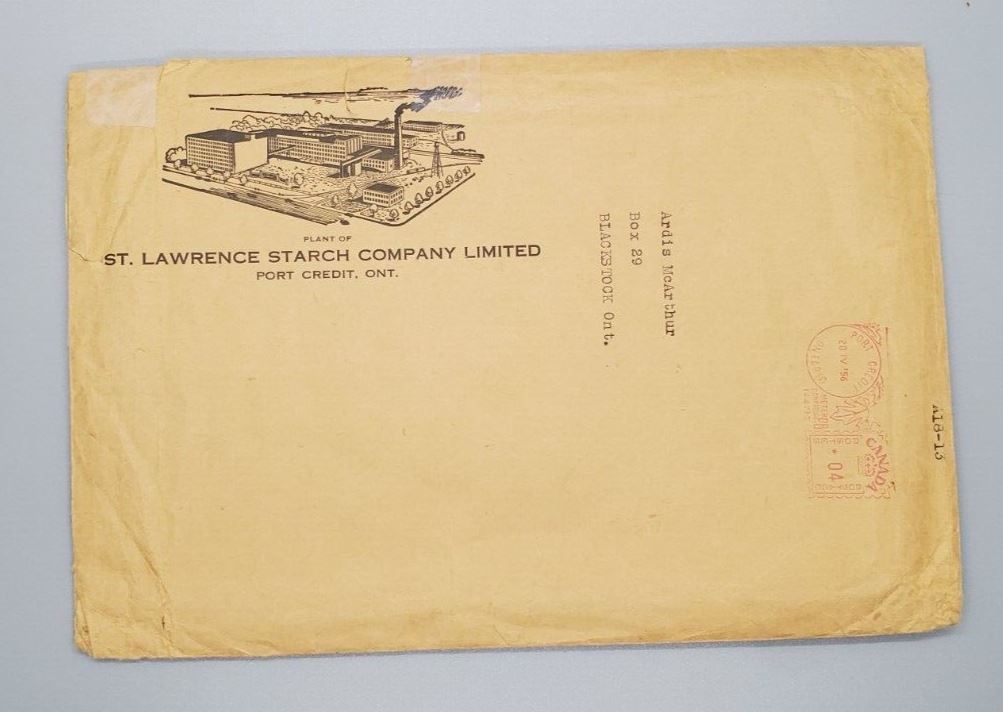 1956 St. Lawrence Starch Company Limited Envelope