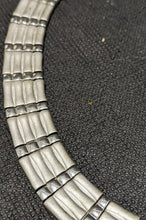 Load image into Gallery viewer, Heavy Matte &amp; Polished Sterling Silver Pin Link Wide Collar Necklace
